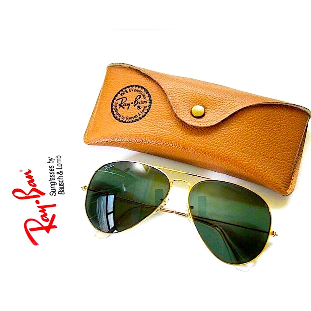 Ray-Ban Large Original 58mm Aviator Sunglasses with Case and Cleansing Cloth.